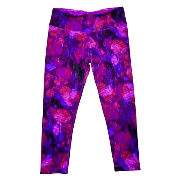 90 Degree Reflex Purple Pink Printed Reversible Yoga Legging Capri Tight Small - Picture 6 of 17